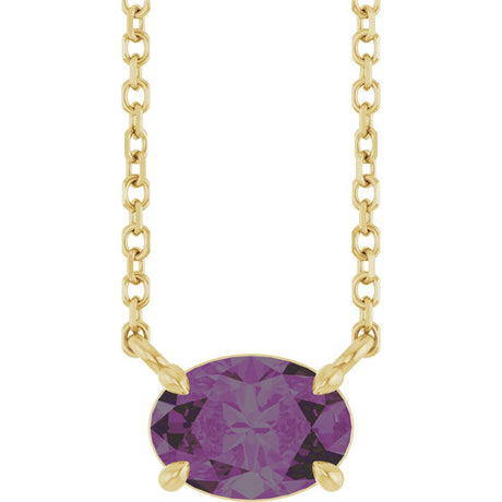 14K Yellow Lab-Grown Alexandrite 18" Necklace