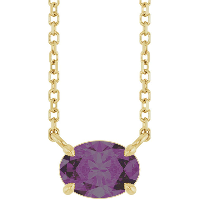 14K Yellow Lab-Grown Alexandrite 18" Necklace