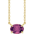 14K Yellow Natural Pink Tourmaline 18" Necklace