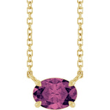 14K Yellow Natural Pink Tourmaline 18" Necklace