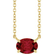 14K Yellow Gold Lab-Grown Ruby 18" Necklace