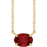 14K Yellow Gold Lab-Grown Ruby 18" Necklace