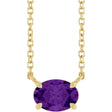 14K Yellow Gold Natural Amethyst 18" Necklace