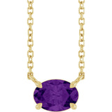 14K Yellow Gold Natural Amethyst 18" Necklace