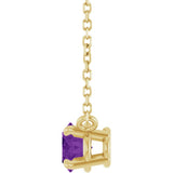14K Yellow Gold Natural Amethyst 18" Necklace