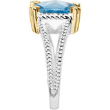 Sterling Silver Natural Swiss Blue Topaz Ring