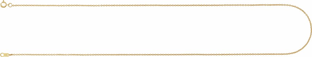 10K Yellow 1 mm Cable 18" Chain