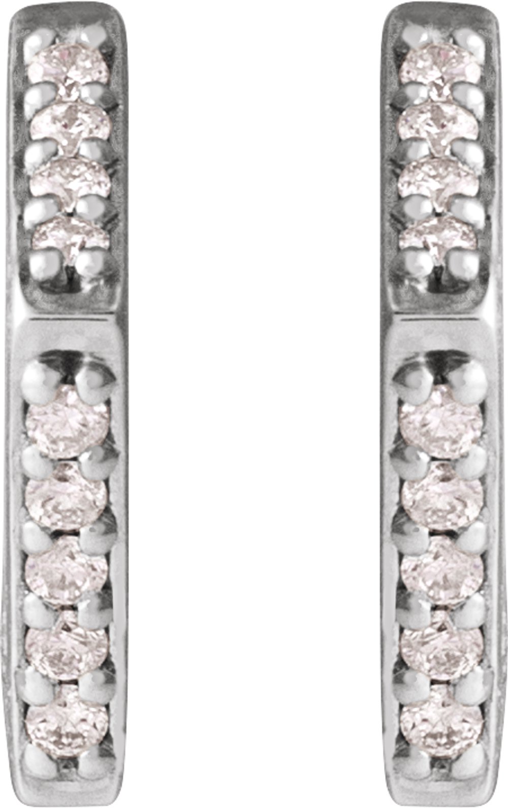 14K White .07 CTW Natural Diamond Geometric Earrings