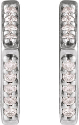 14K White .07 CTW Natural Diamond Geometric Earrings