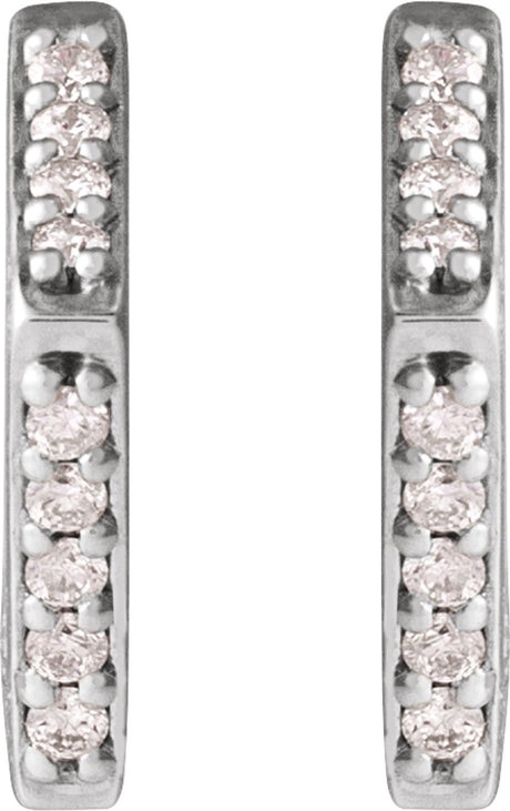 14K White .07 CTW Natural Diamond Geometric Earrings