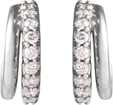 14K White Gold 1/6 CTW Natural Diamond Hoop Earrings