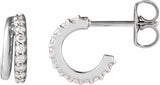14K White Gold 1/6 CTW Natural Diamond Hoop Earrings