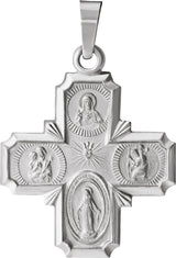 Sterling Silver 18x18 mm Four-Way Cross Medal  