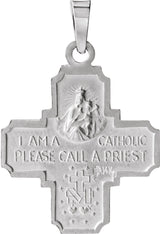 Sterling Silver 18x18 mm Four-Way Cross Medal