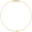 14K Yellow Gold 1/4 CTW Natural Diamond Three-Stone Line  7" Bracelet 
