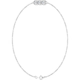 14K White Gold 1/4 CTW Lab-Grown Diamond Three-Stone Line  7" Bracelet