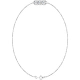 14K White Gold 1/4 CTW Lab-Grown Diamond Three-Stone Line  7" Bracelet 