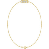 14K Yellow Gold 1/4 CTW Lab-Grown Diamond Three-Stone Line  7" Bracelet 