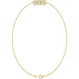 14K Yellow Gold 1/4 CTW Lab-Grown Diamond Three-Stone Line  7" Bracelet