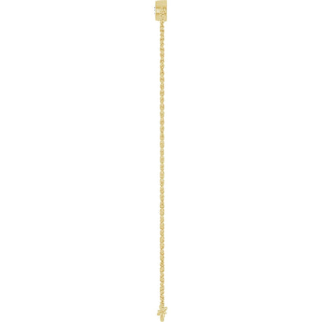 14K Yellow Gold 1/4 CTW Natural Diamond Three-Stone Line  7" Bracelet 