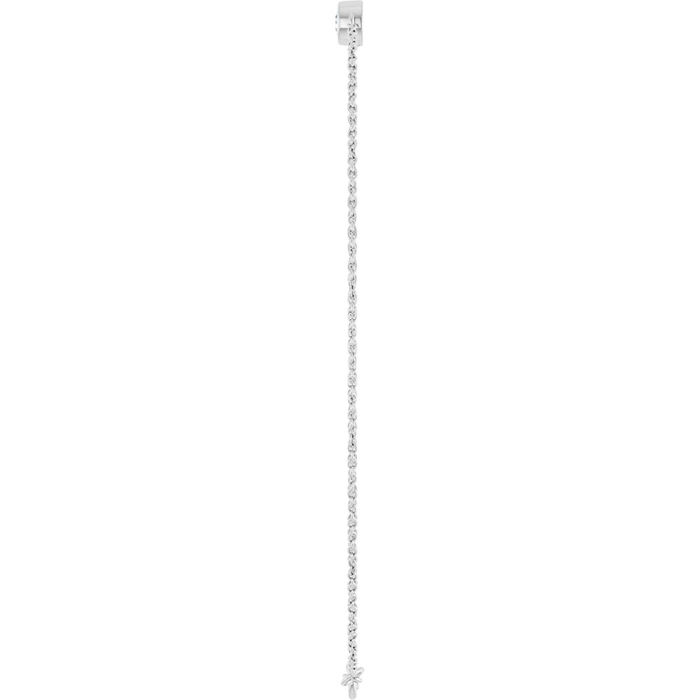 14K White Gold 1/4 CTW Lab-Grown Diamond Three-Stone Line  7" Bracelet 