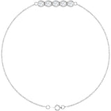 14K White Gold 1/2 CTW Lab-Grown Diamond Five-Stone Line  7" Bracelet 