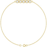 14K Yellow Gold 1/2 CTW Lab-Grown Diamond Five-Stone Line  7" Bracelet 