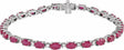 14K White Lab-Grown Ruby & 5/8 CTW Lab-Grown Diamond Line 7" Bracelet