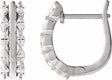 14K White 5/8 CTW Natural Diamond Hinged 15 mm Hoop Earrings