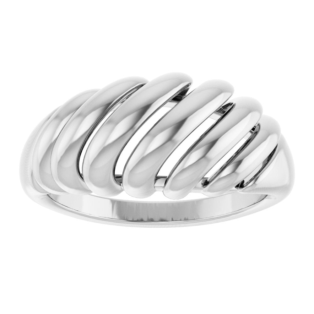 14K White Dome Ring