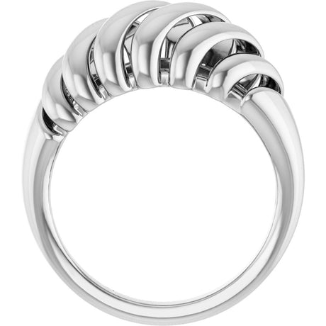 14K White Dome Ring