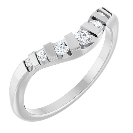 14K White Round 1/6 CTW Lab-Grown Diamond Channel-Set Contour Band