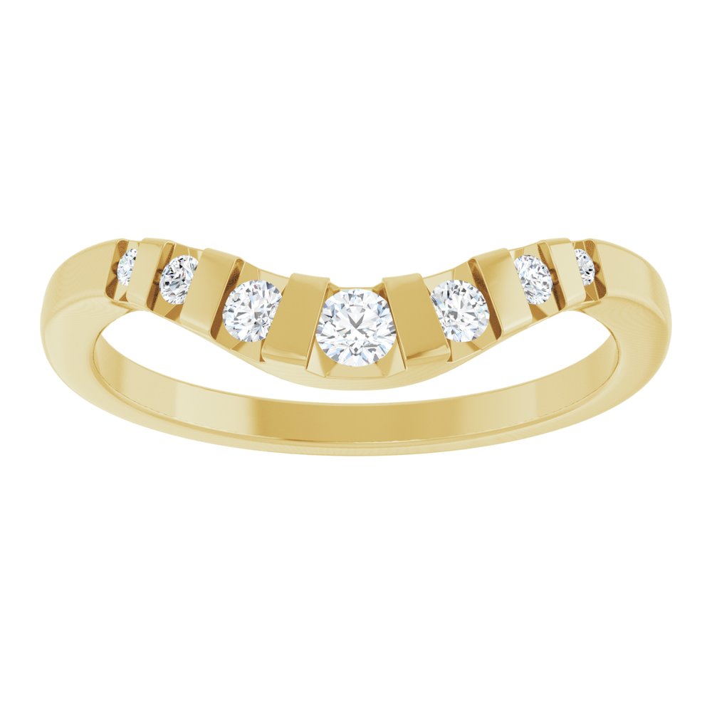 14K Yellow Round 1/6 CTW Natural Diamond Channel-Set Contour Band