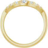 14K Yellow Round 1/6 CTW Natural Diamond Channel-Set Contour Band