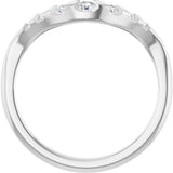 14K White Round 1/6 CTW Lab-Grown Diamond Channel-Set Contour Band