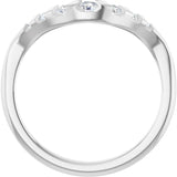 14K White Round 1/6 CTW Lab-Grown Diamond Channel-Set Contour Band