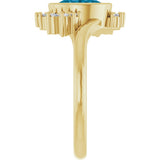 14K Yellow Gold Natural London Blue Topaz & 1/8 CTW Natural Diamond Ring