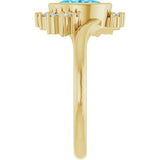 14K Yellow Gold Natural Swiss Blue Topaz & 1/8 CTW Natural Diamond Ring