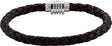 Stainless Steel & 6 mm Black Braided Leather 8" Bracelet