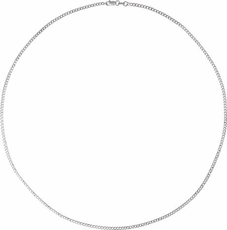 14K White Gold 1.95 mm Curb 24" Chain
