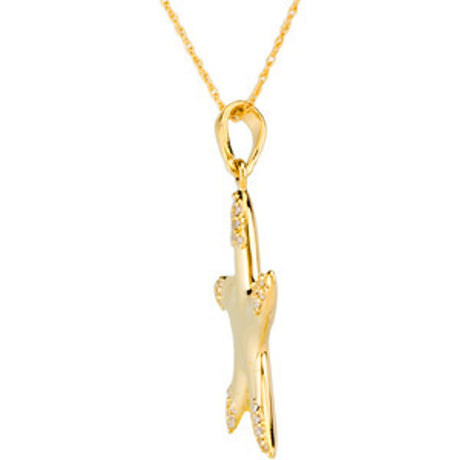 14K Yellow Gold 1/6 CTW Natural Diamond Starfish 18" Necklace