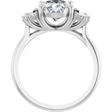 14K White Gold 2 1/2 CTW Lab-Grown Diamond  Three-Stone Engagement Ring