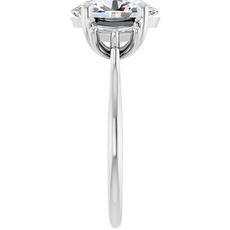 14K White Gold 2 1/2 CTW Lab-Grown Diamond  Three-Stone Engagement Ring