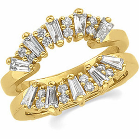 14K Yellow 9/10 CTW Natural Diamond Ring Guard  