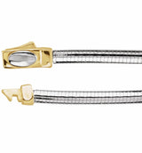 14K Yellow or White 3 mm Reversible Omega 18" Chain