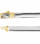 14K Yellow or White 4 mm Reversible Omega 18" Chain