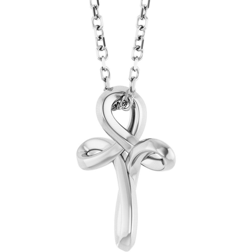 Sterling Silver Freeform Cross 16-18" Necklace