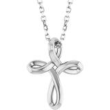 Sterling Silver Freeform Cross 16-18" Necklace