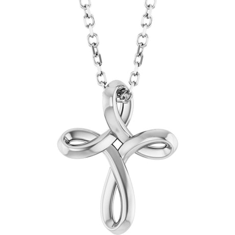 Sterling Silver Freeform Cross 16-18" Necklace
