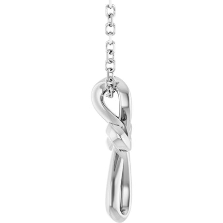 14K White Gold Freeform Cross 16-18" Necklace